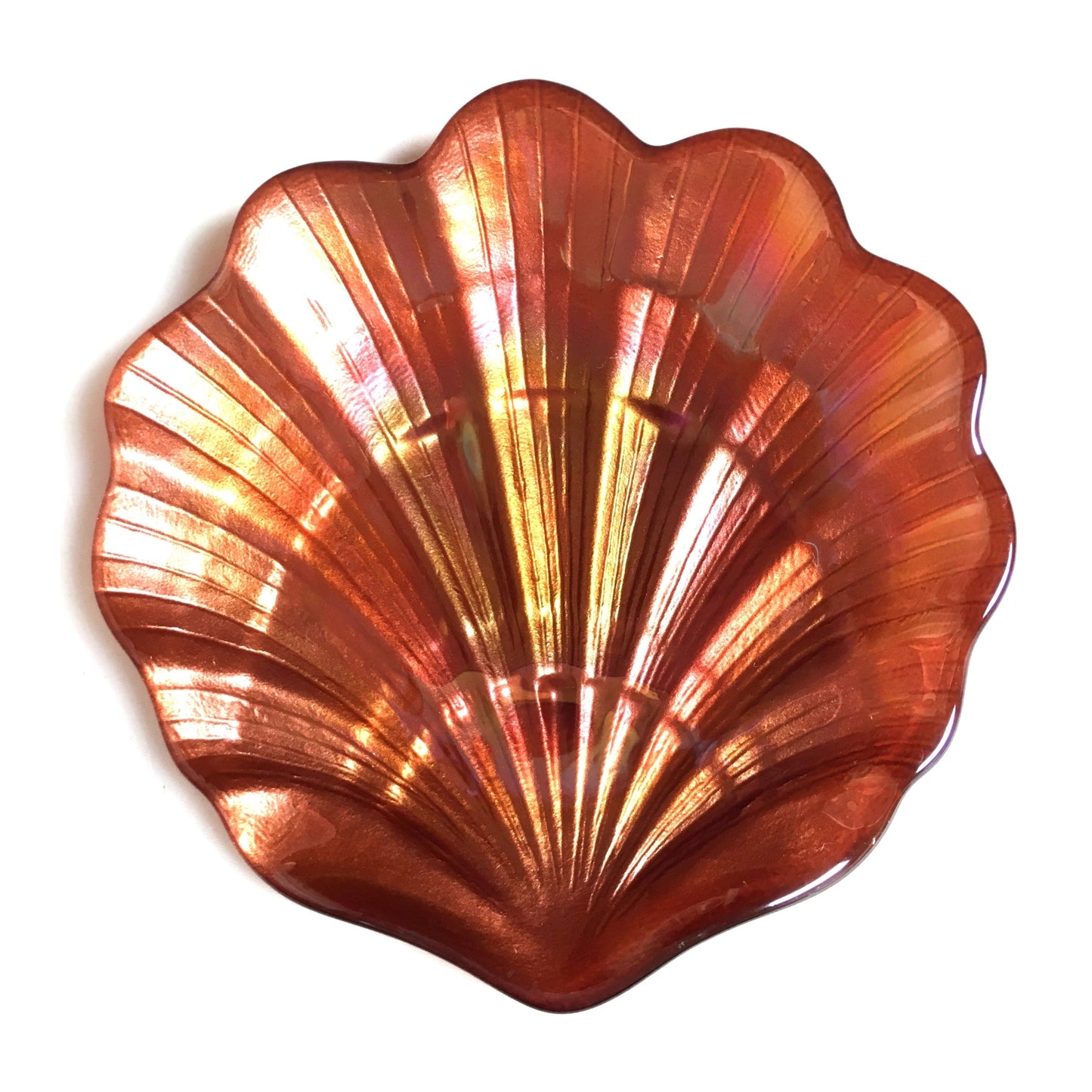Scallop Shell 5.25" Iridescent Copper Plates 4-Set