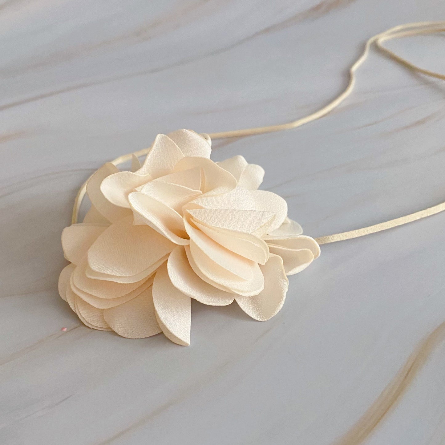 Chiffon Petals Rosette Necklace