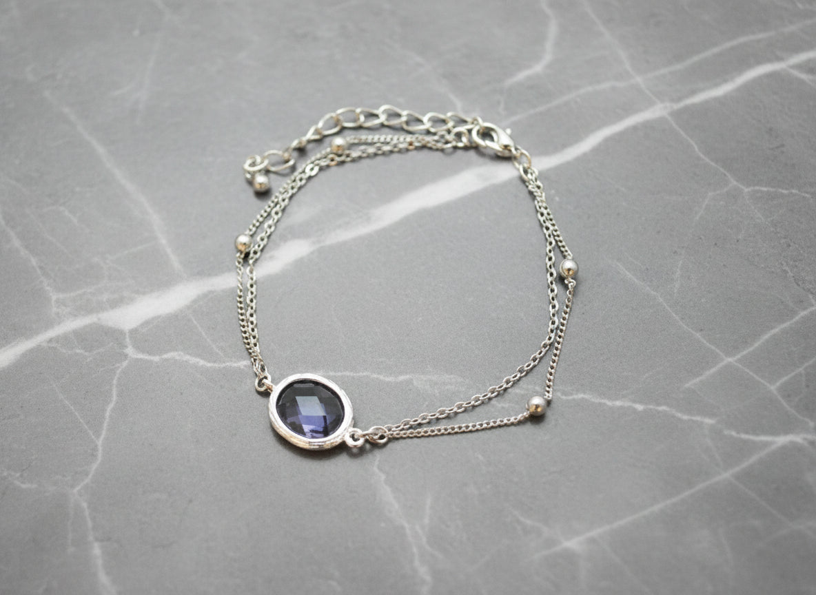 Smokey White Gold Double Layered Bracelet