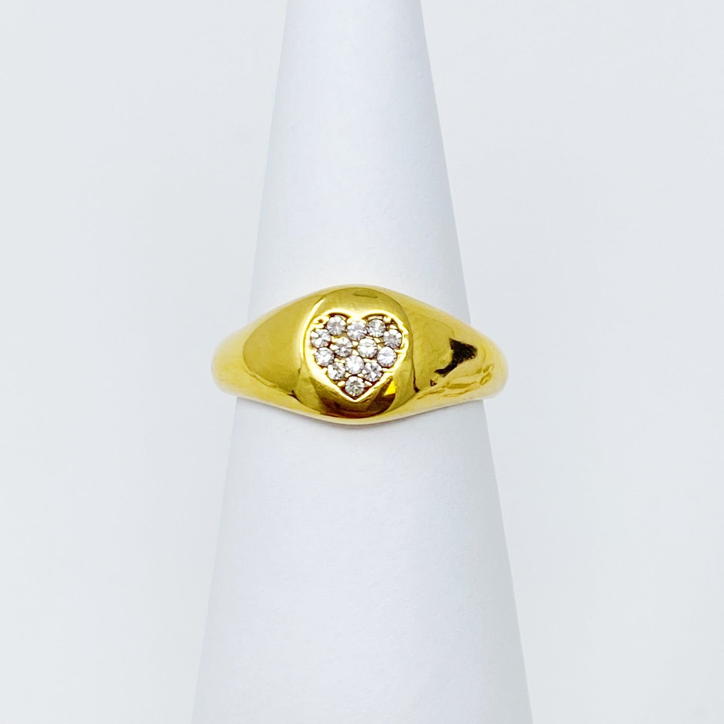 Dazzled Heart Signet Ring
