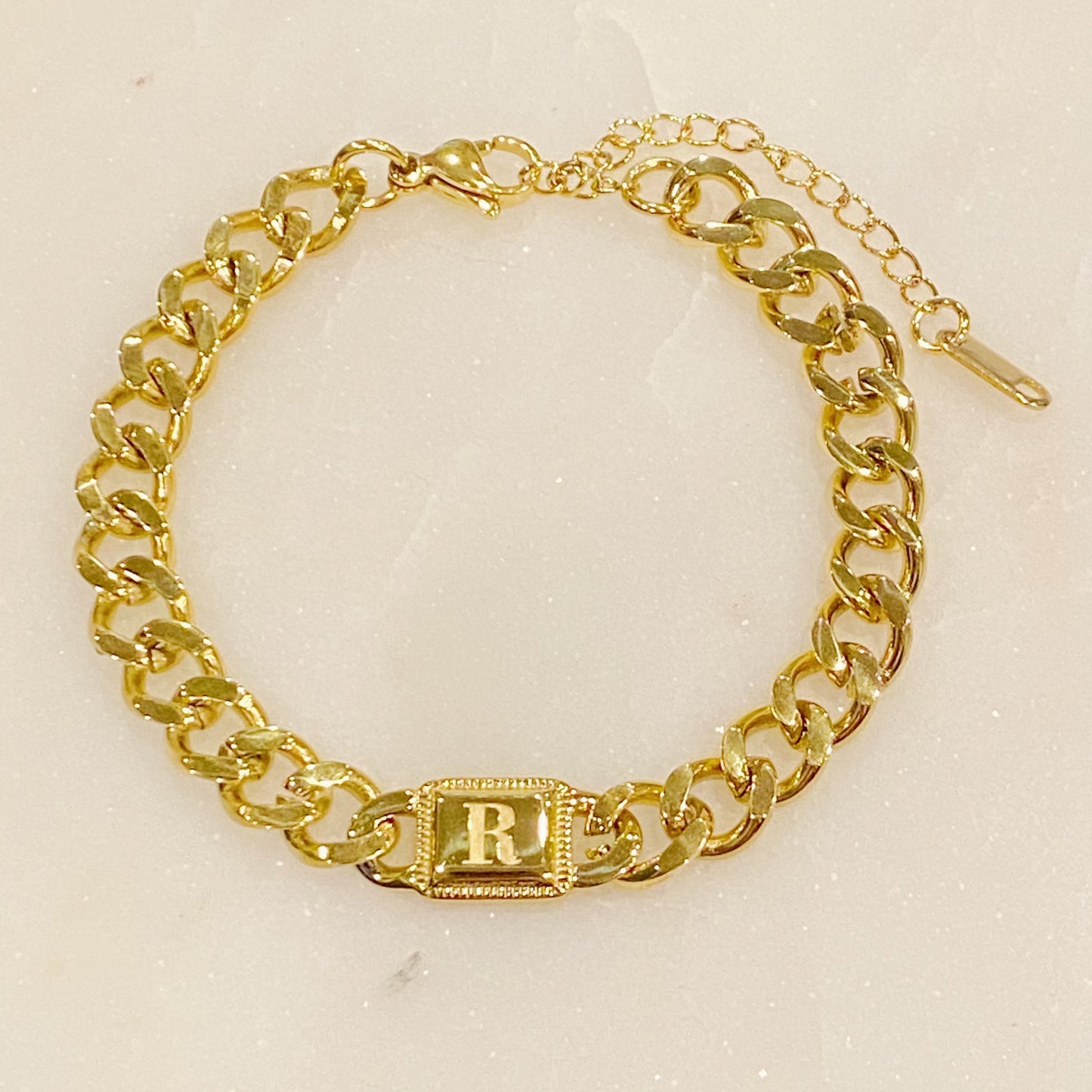 Cuban Chain Initial Bracelet