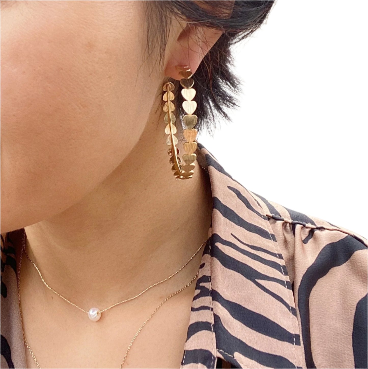 Flattened Heart Hoops