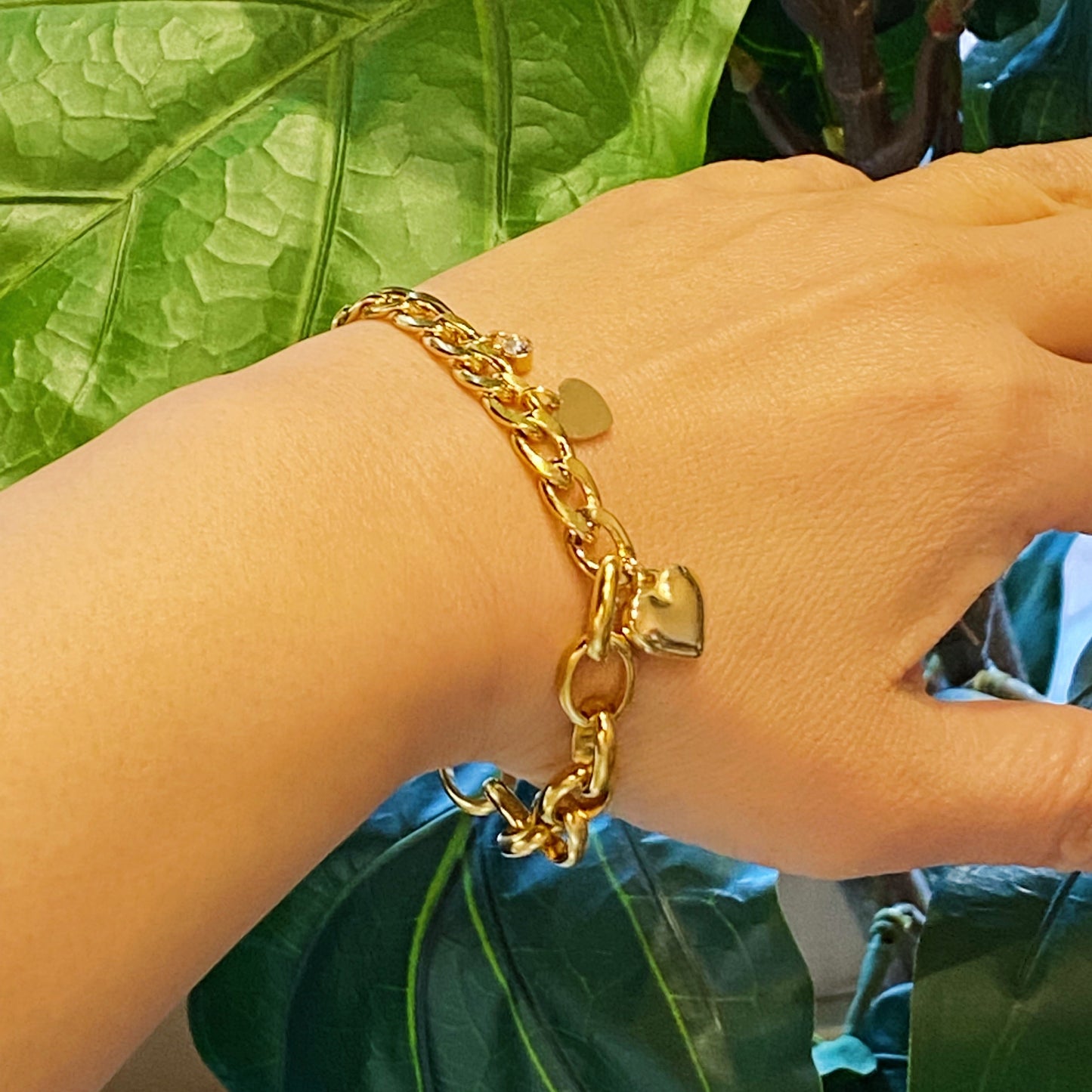 Deux Chain of Hearts Bracelet
