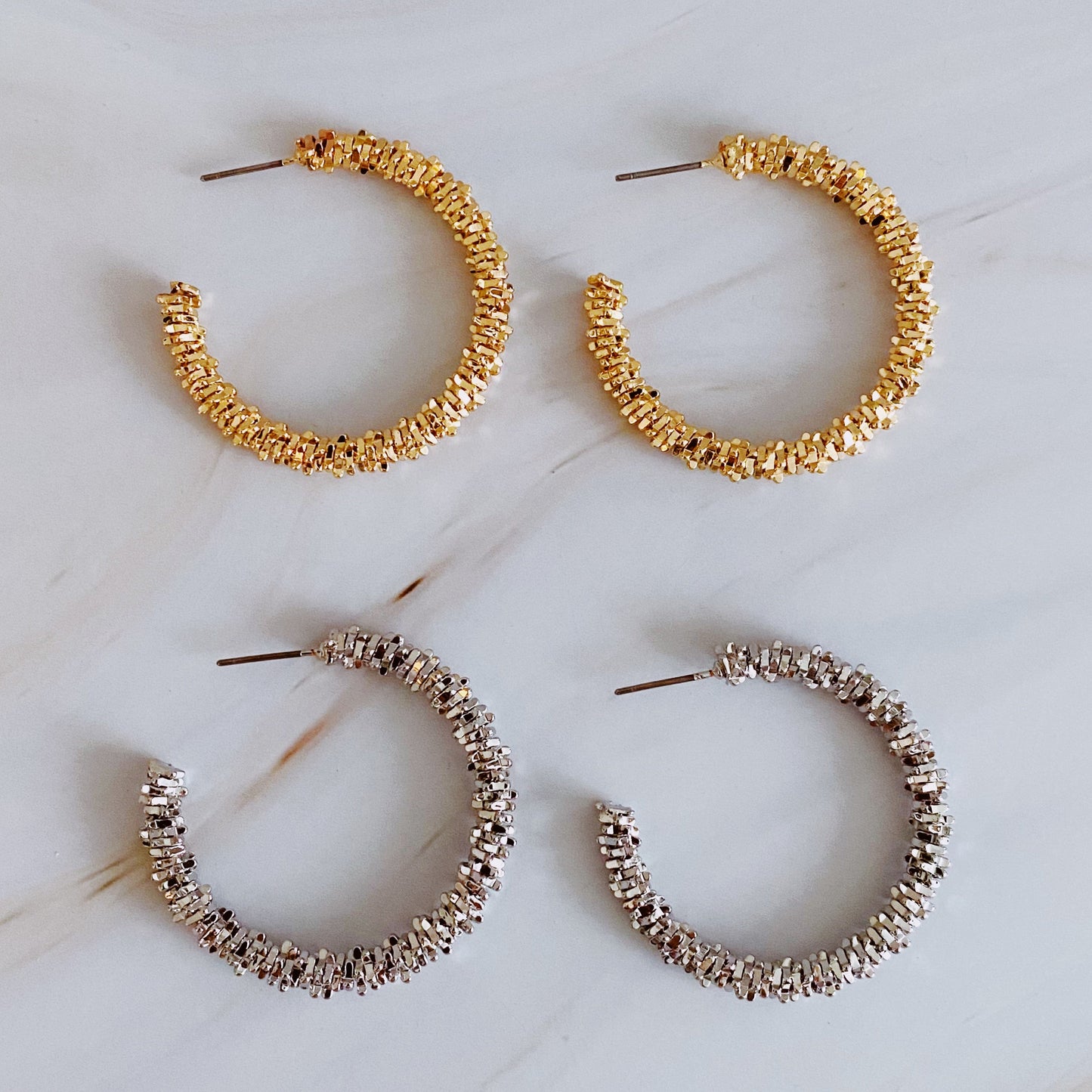 Pebble Stacked Hoops