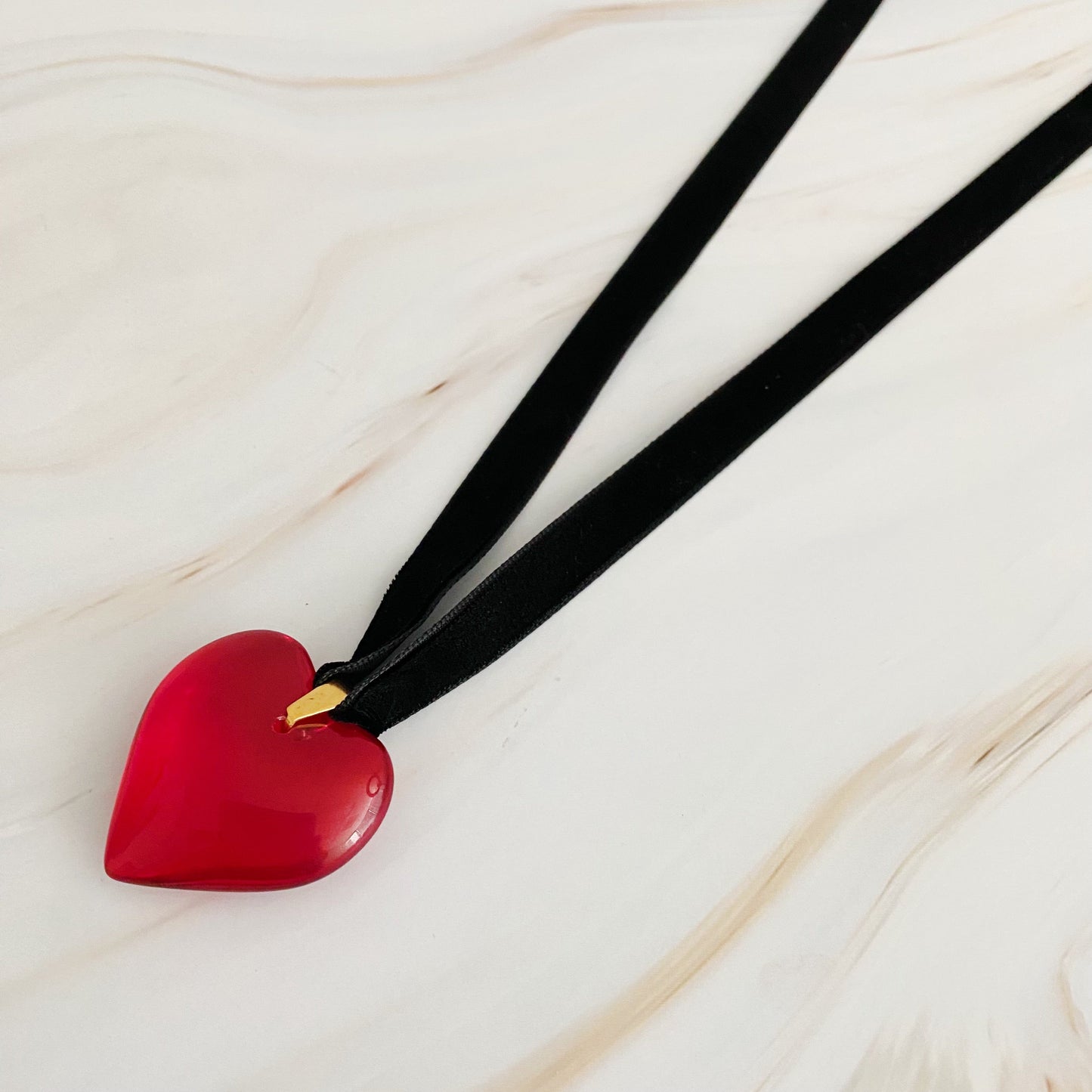 Velvet Heart Sash Necklace