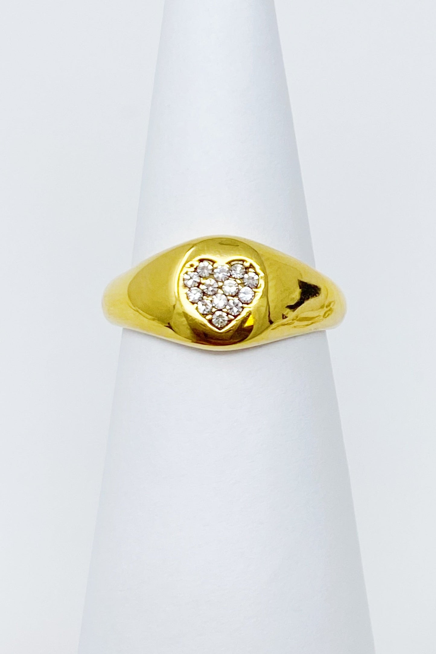 Dazzled Heart Signet Ring