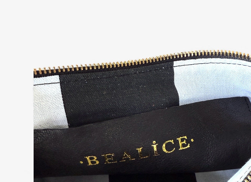 Baby Blair-East West Shoulder Bag, Black Woven Leather