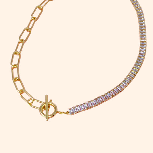 Deux Tennis & Chain Necklace