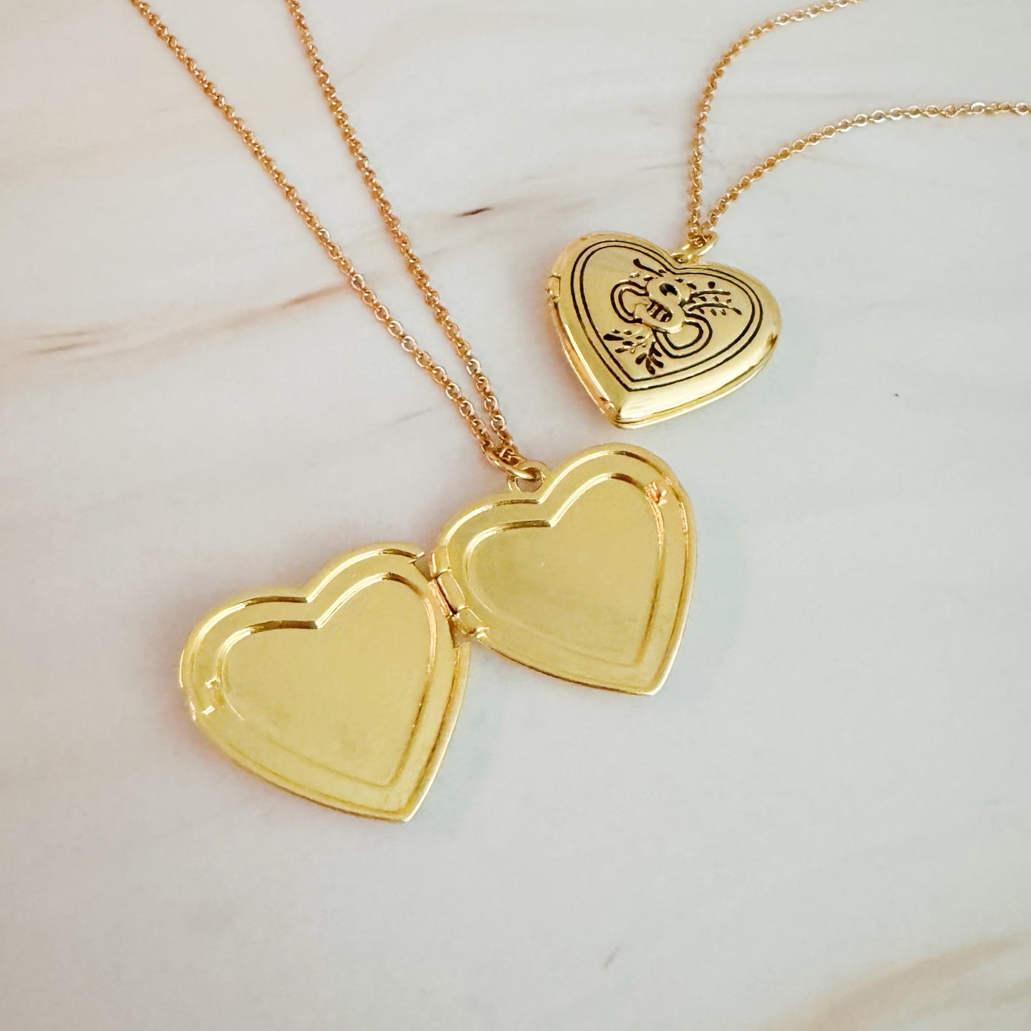 Vintage Heart Initial Locket