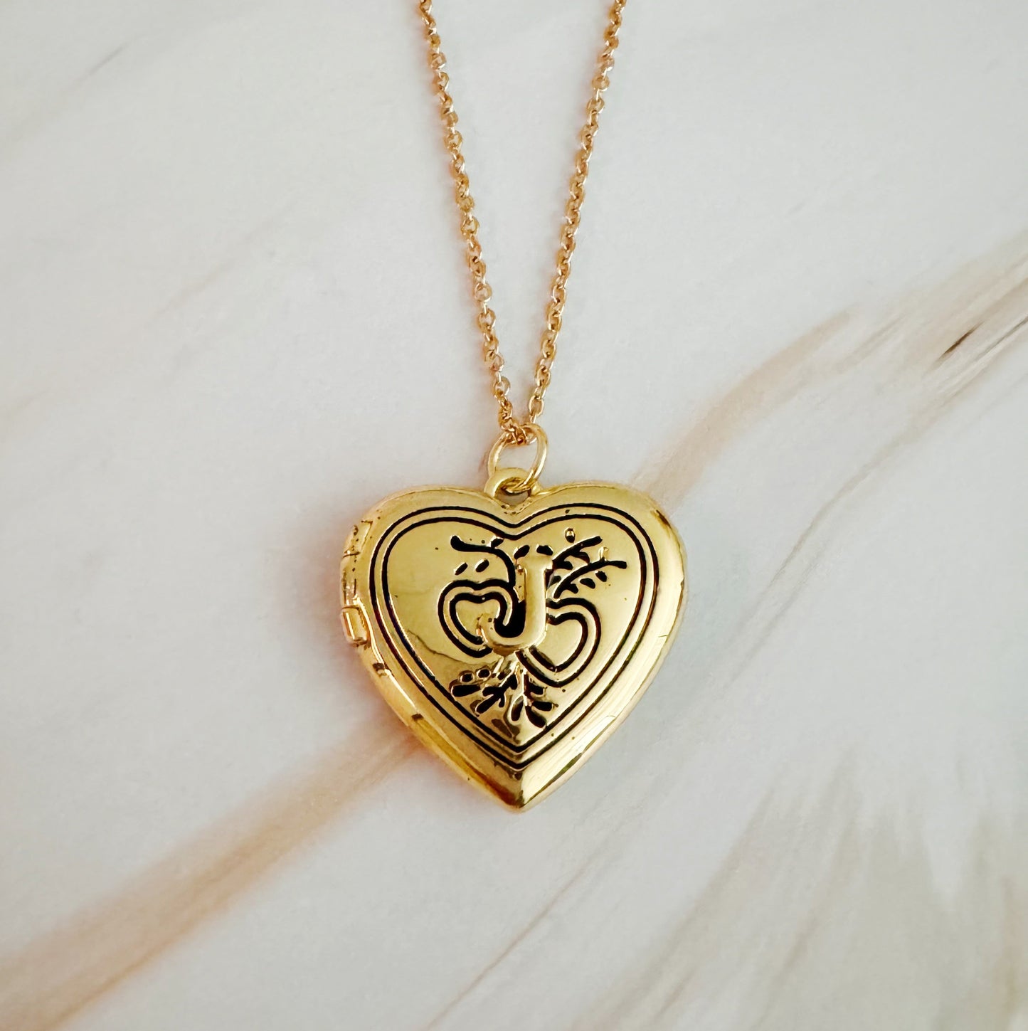 Vintage Heart Initial Locket