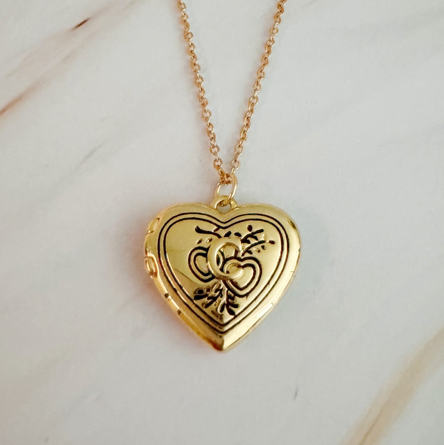 Vintage Heart Initial Locket