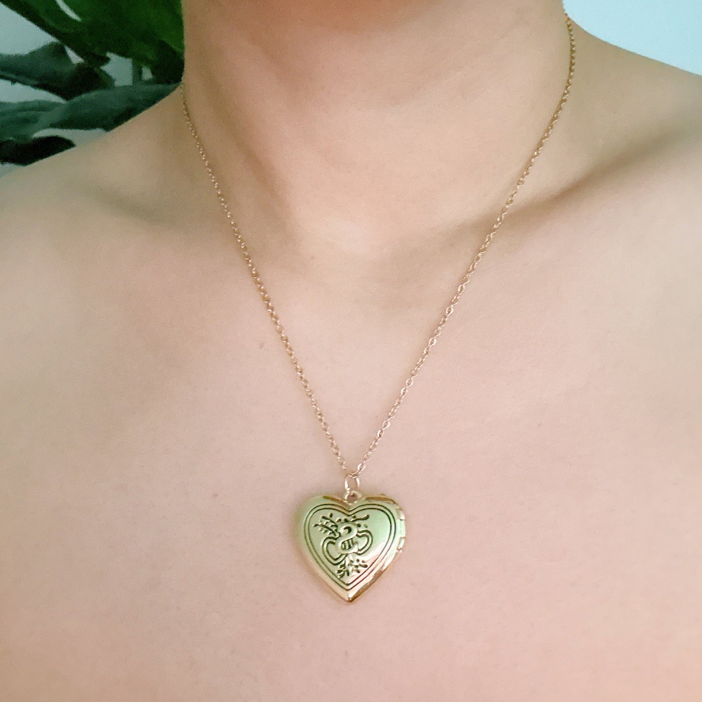Vintage Heart Initial Locket