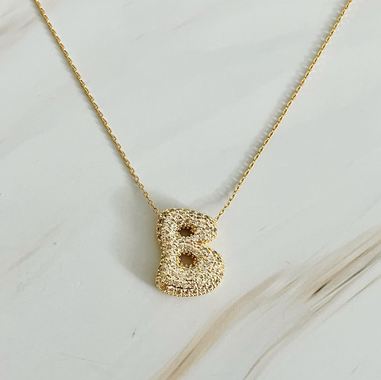 Bubble Initial Crystal Pendant
