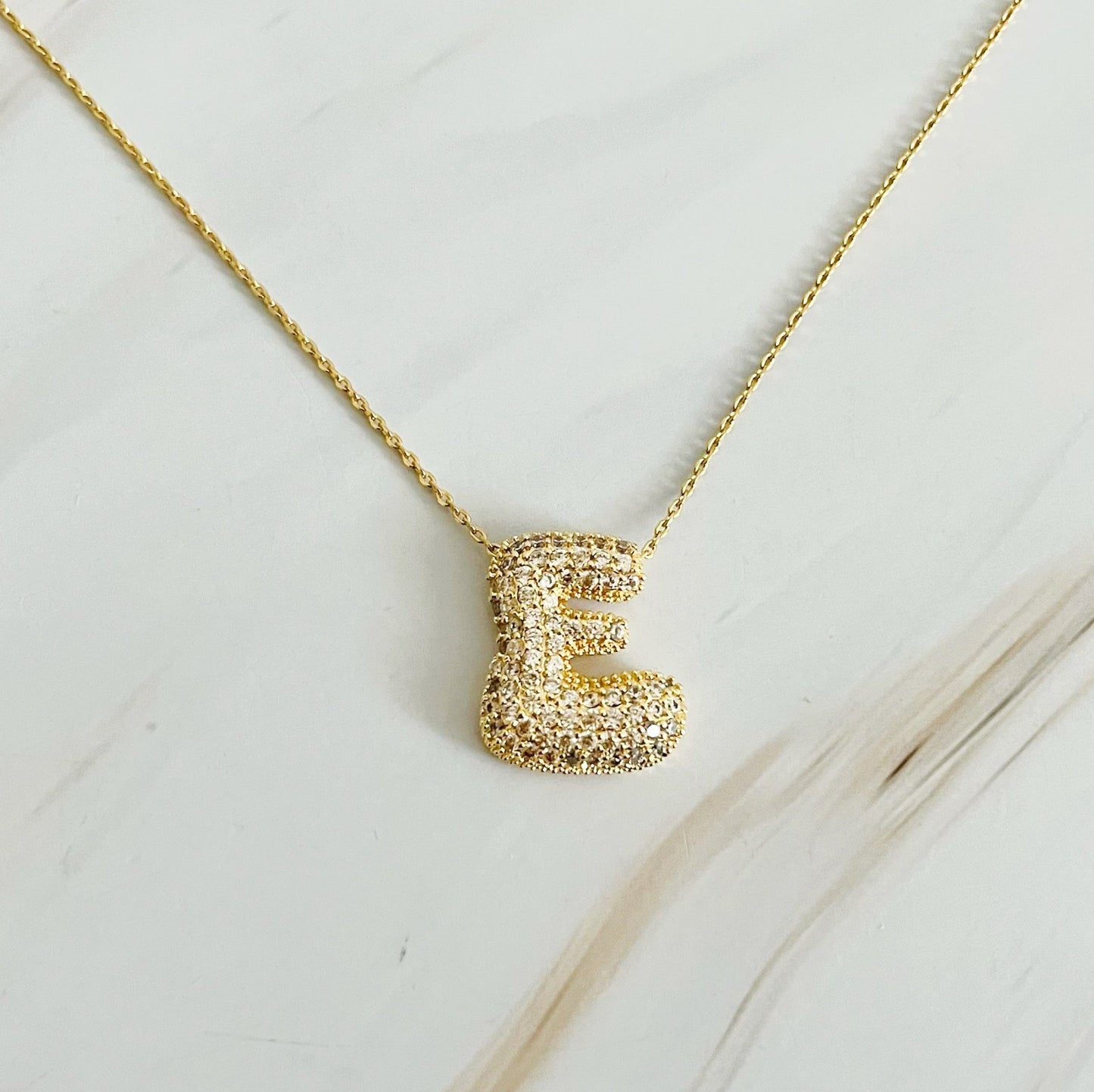 Bubble Initial Crystal Pendant