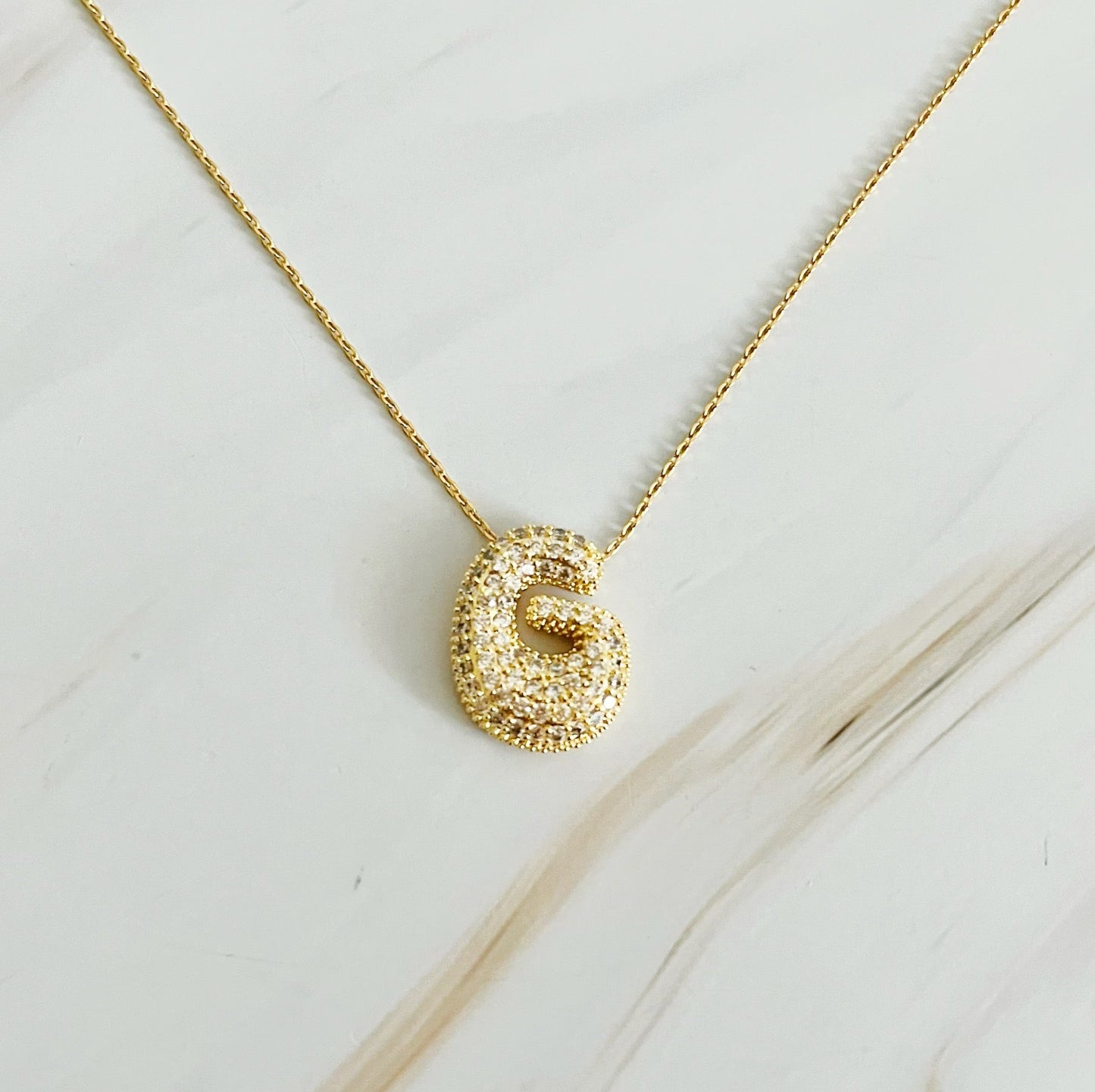 Bubble Initial Crystal Pendant