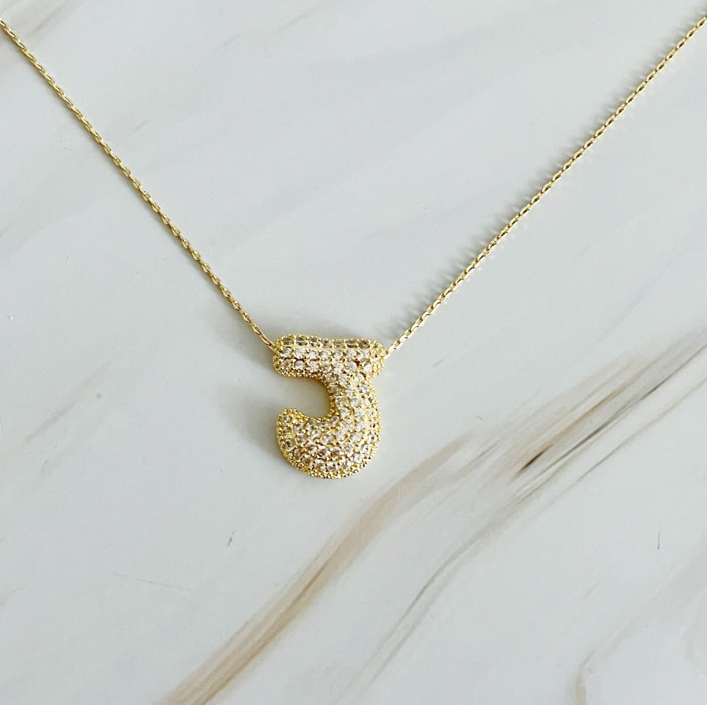 Bubble Initial Crystal Pendant