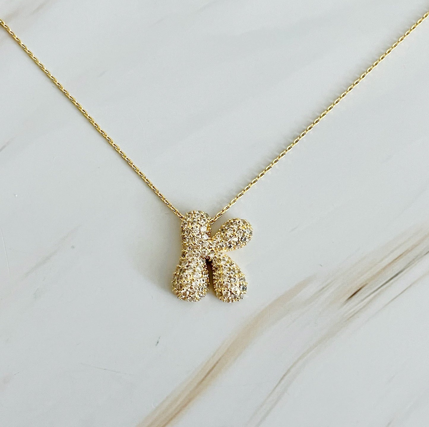 Bubble Initial Crystal Pendant