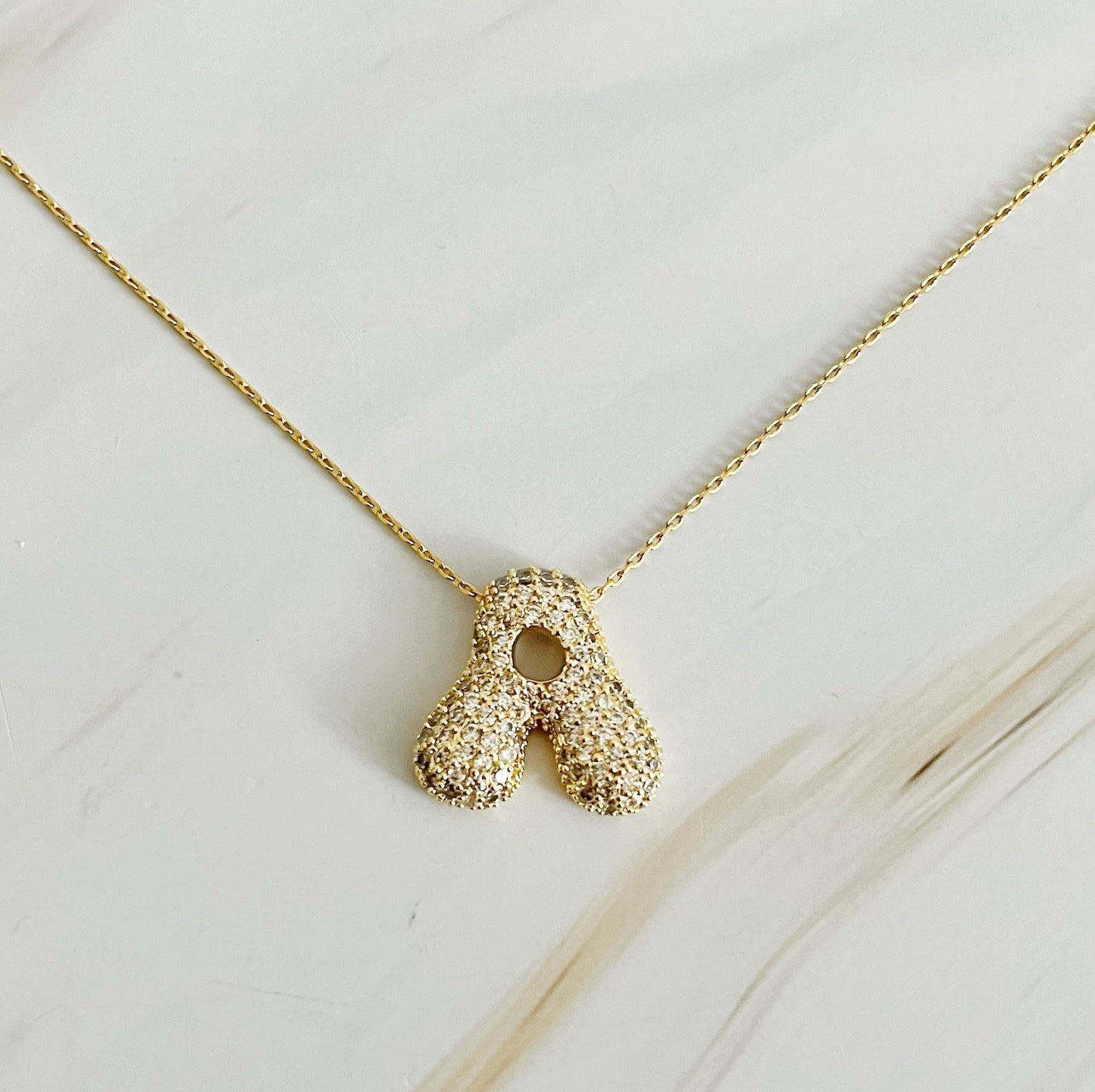 Bubble Initial Crystal Pendant