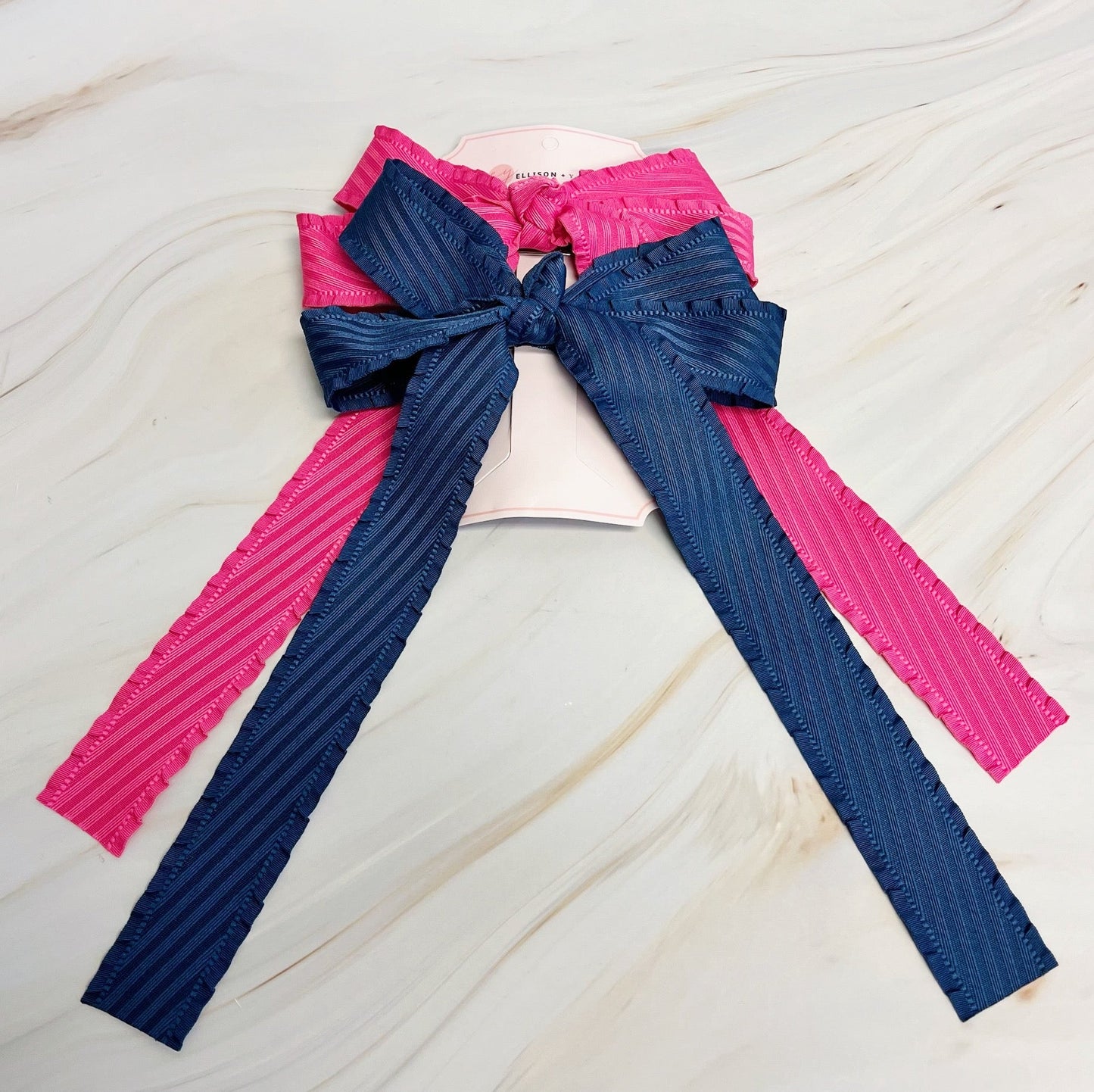 Frilly Bow Clip - 2 Set