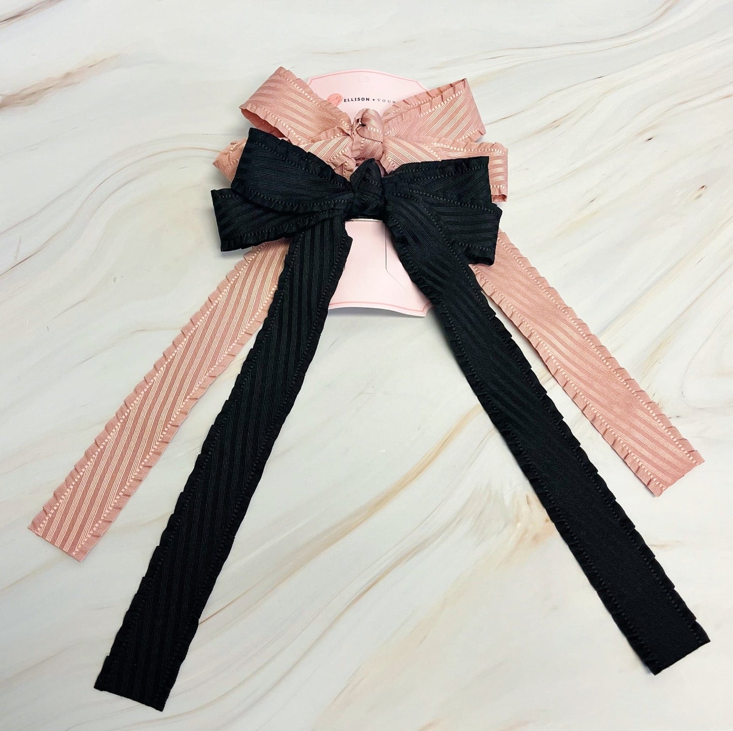 Frilly Bow Clip - 2 Set