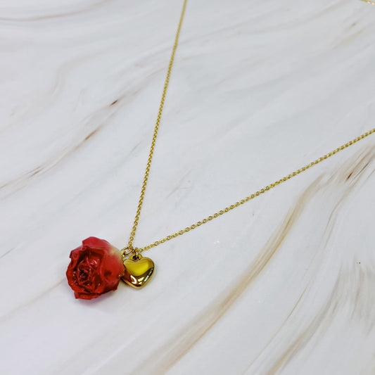 Rose Bud Heart Pendant