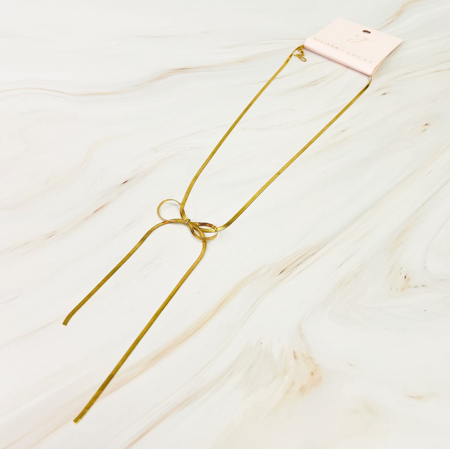 Long Bow Chain Necklace