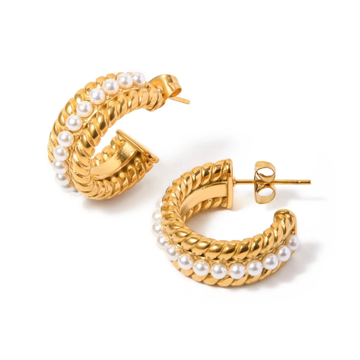 My Lady Pearl Hoops