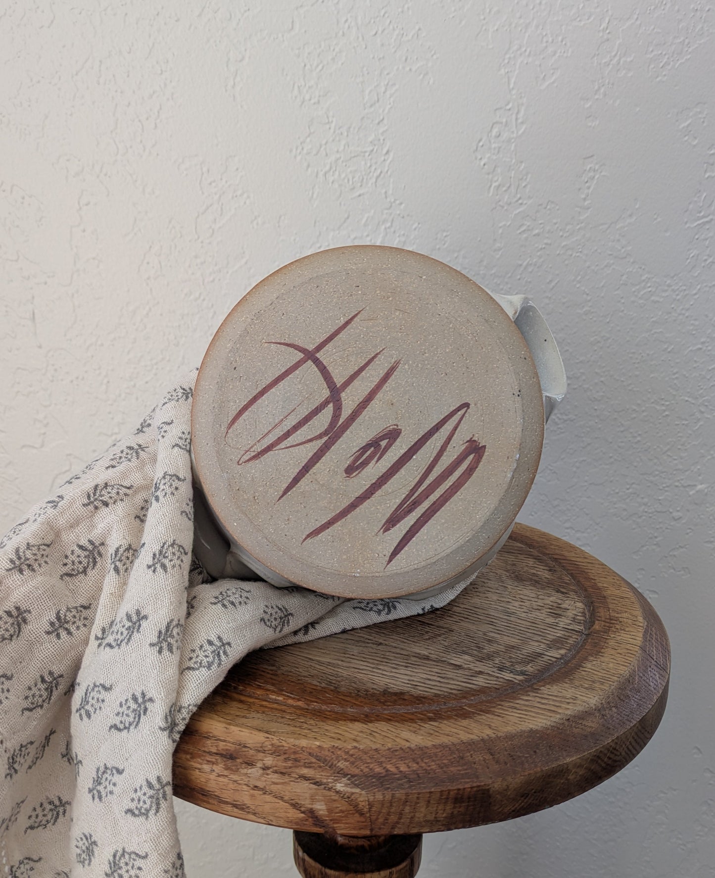 White Ceramic Handled Pot