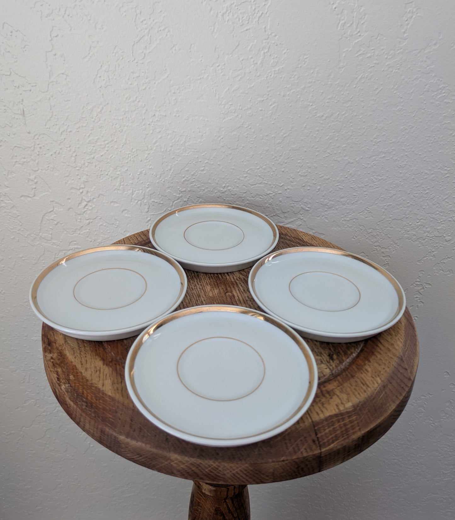 Gold Trim Saucers - Set of 4