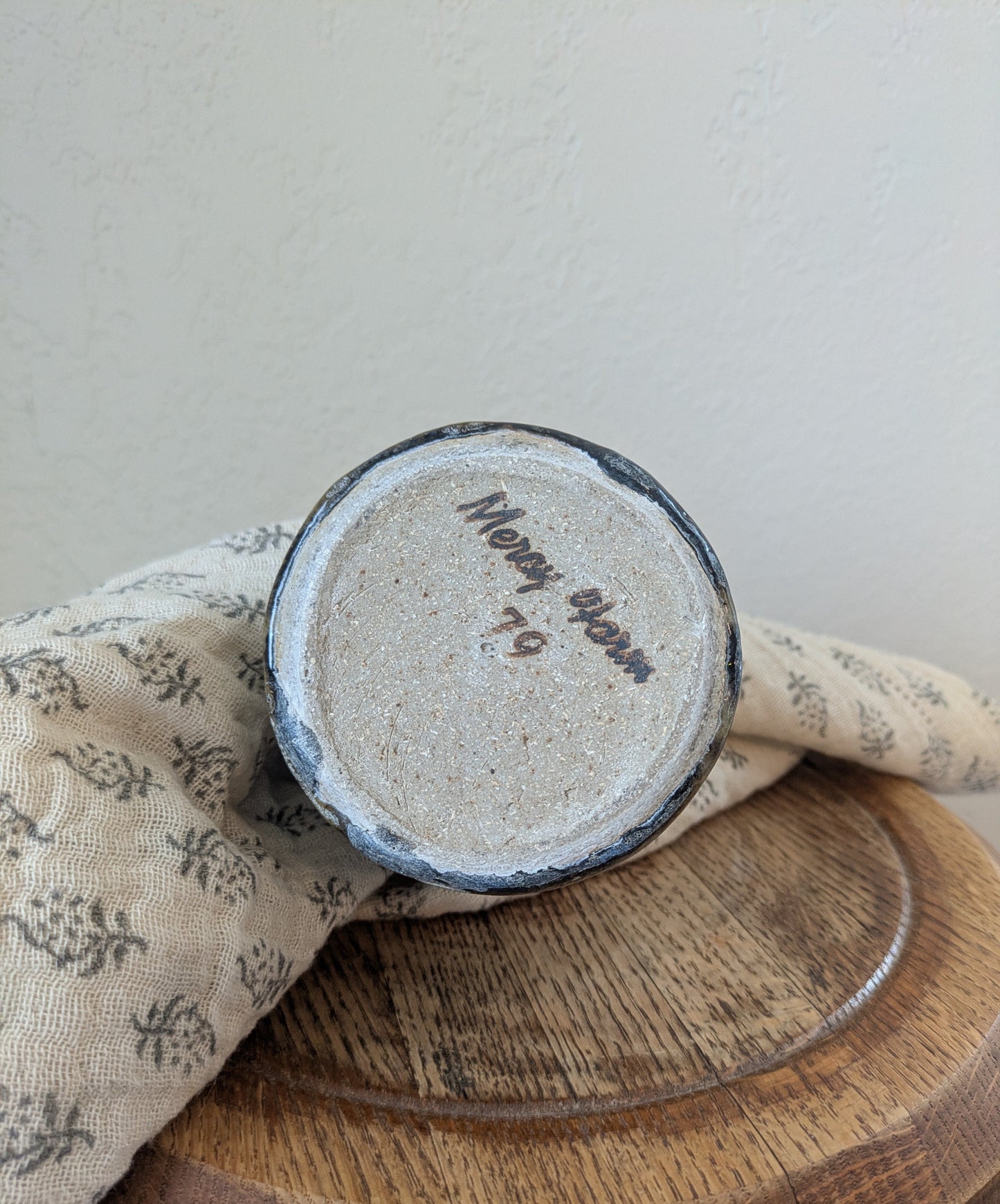 Olive Glazed Ceramic Cups - Set of 2