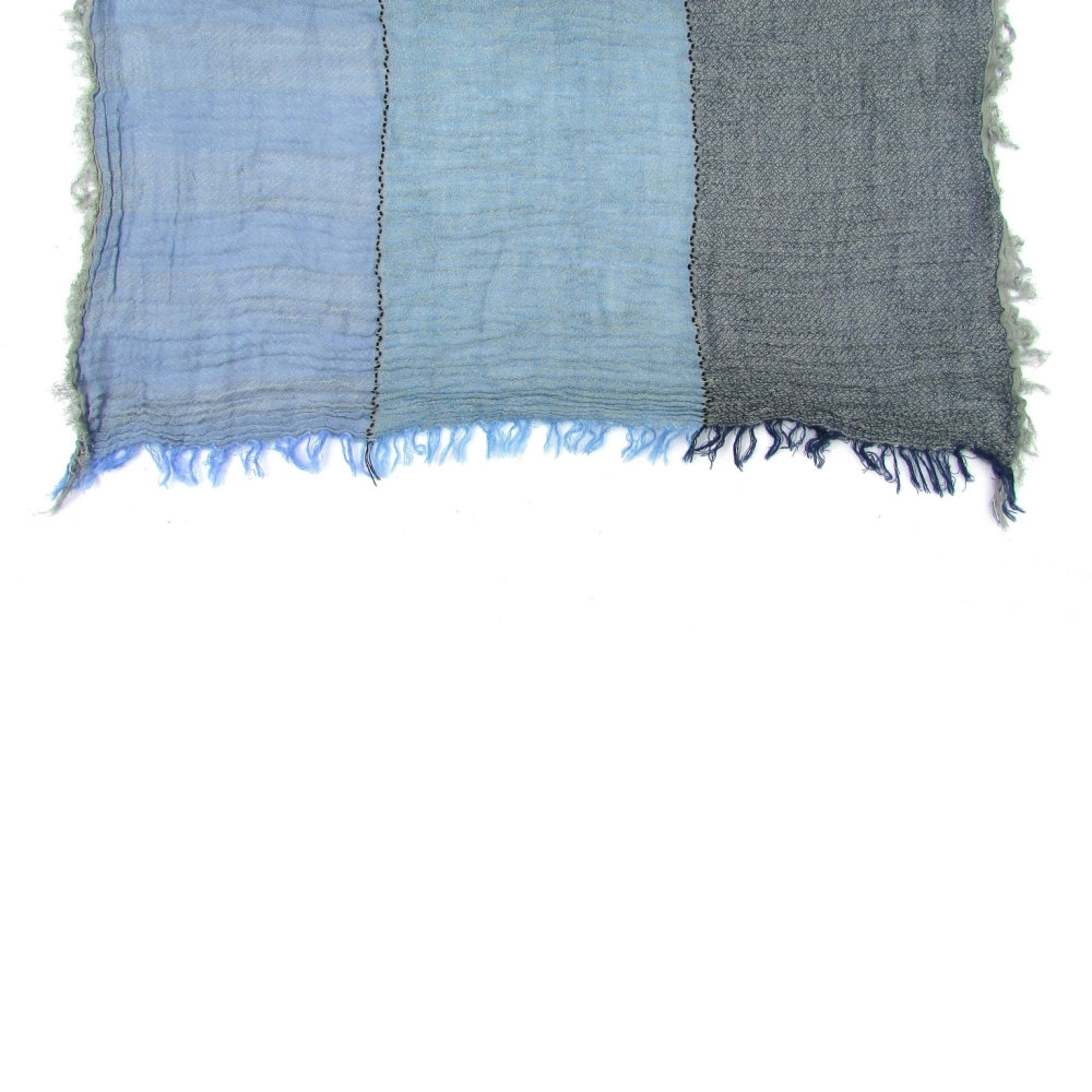 Grey & Blue Turkish Cotton Blend Scarf