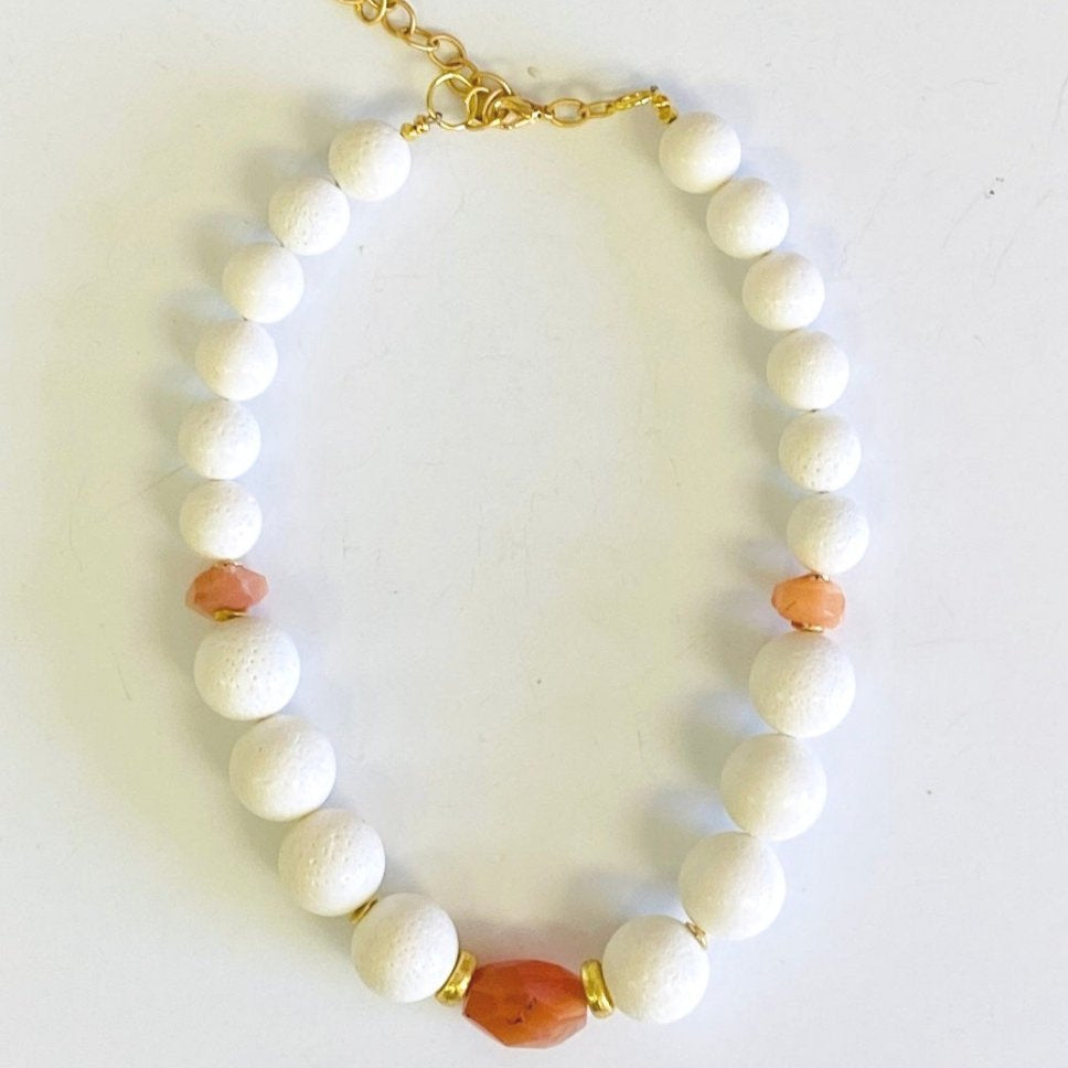 White Agate & Chalcedony Necklace