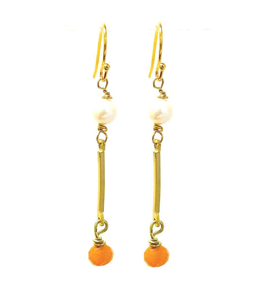 Citrine & Pearl Earrings