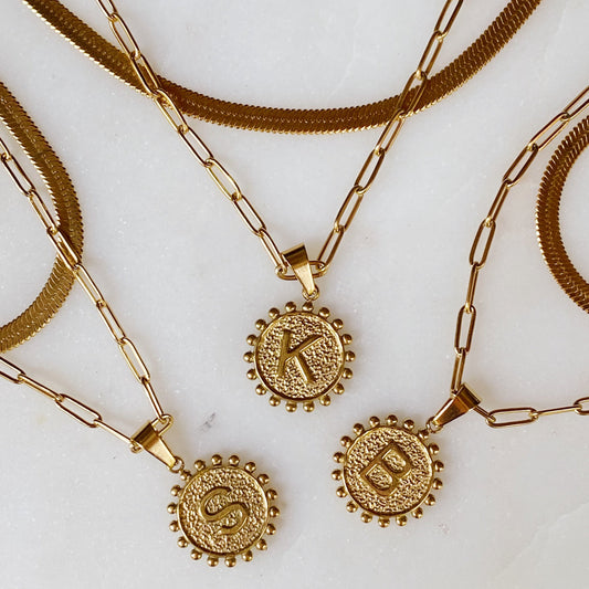 Paired Chain & Initial Pendant