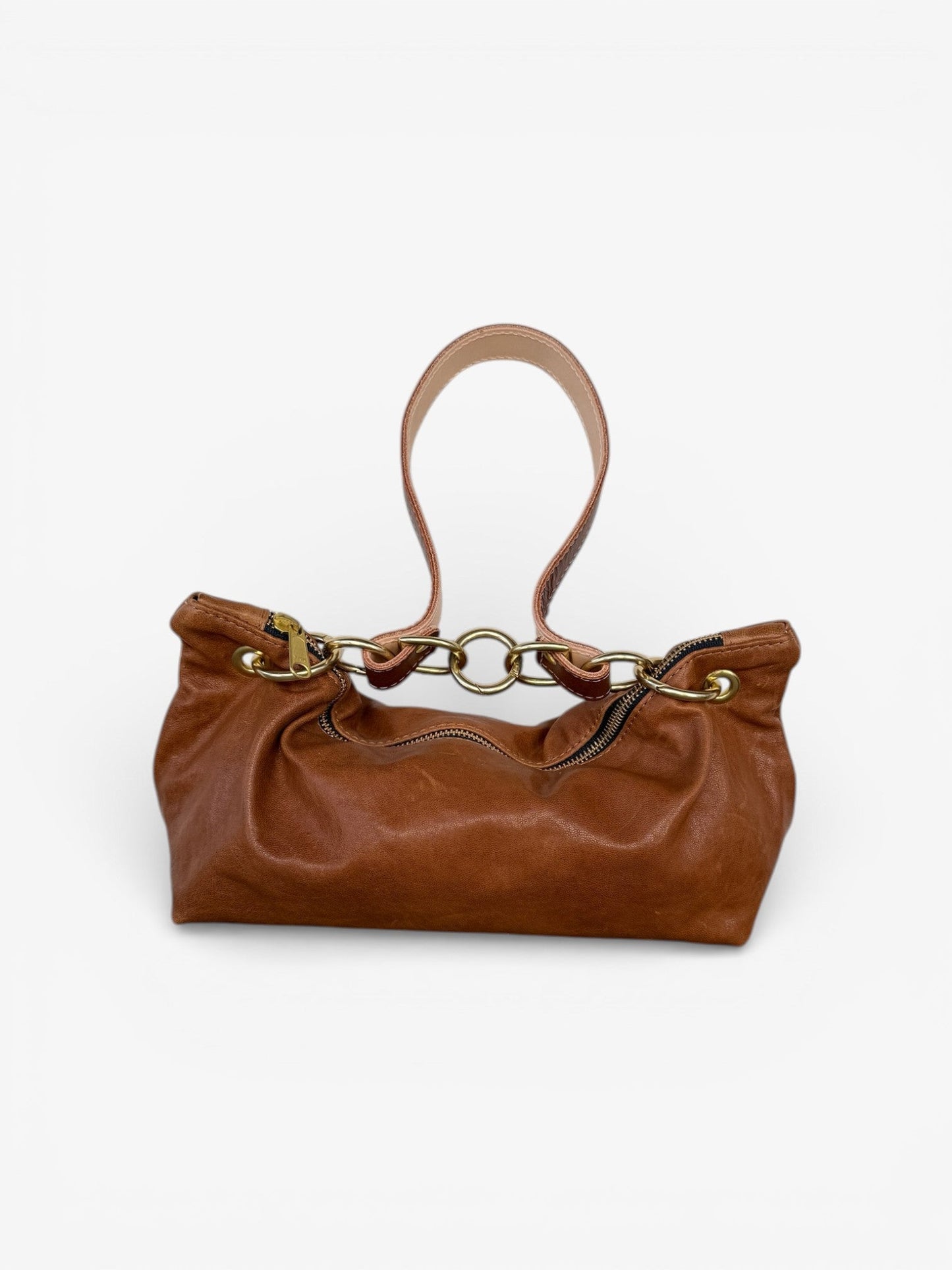 Blair-East West Shoulder Bag, Brown Leather