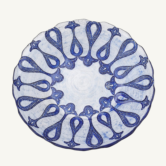 Blue Silver Larissa Plates 4-Set