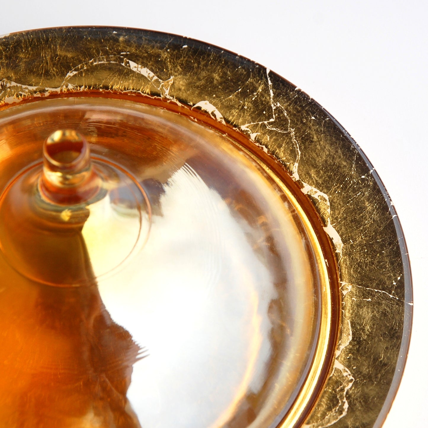 9" Gold & Amber Covered Dish