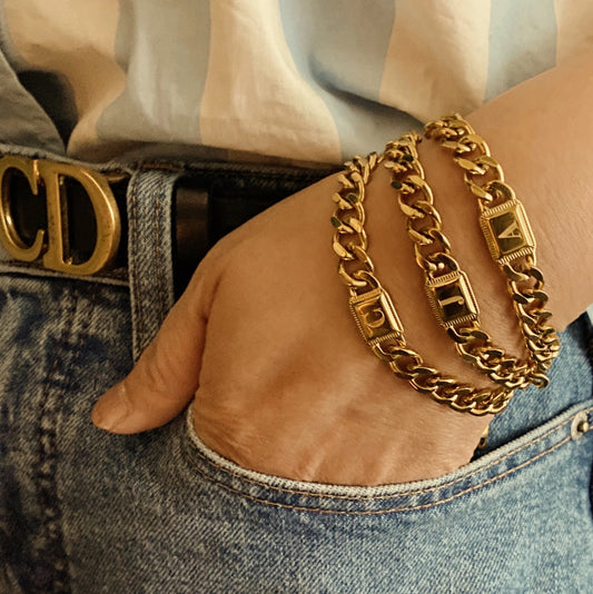 Cuban Chain Initial Bracelet