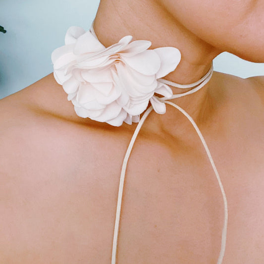 Chiffon Petals Rosette Necklace