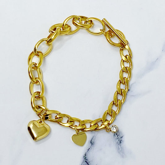 Deux Chain of Hearts Bracelet
