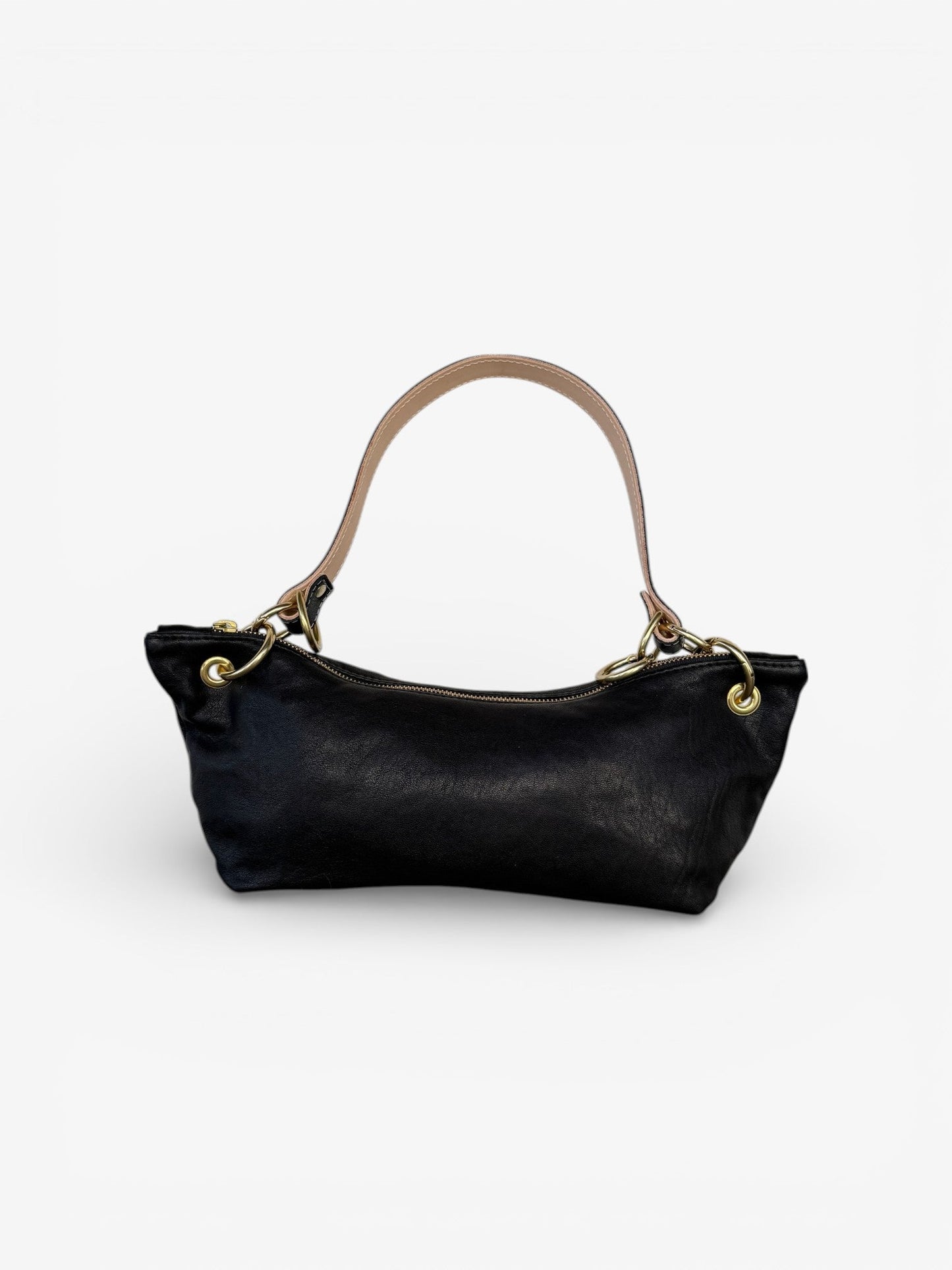 Blair-East West Shoulder Bag, Black Leather