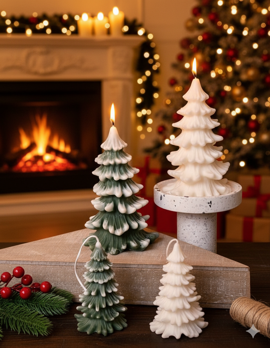 Christmas Cedar Tree Candles