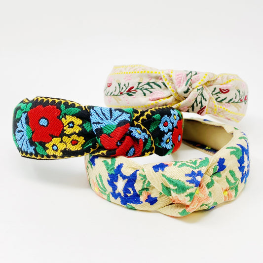 Floral Embroidered Headband