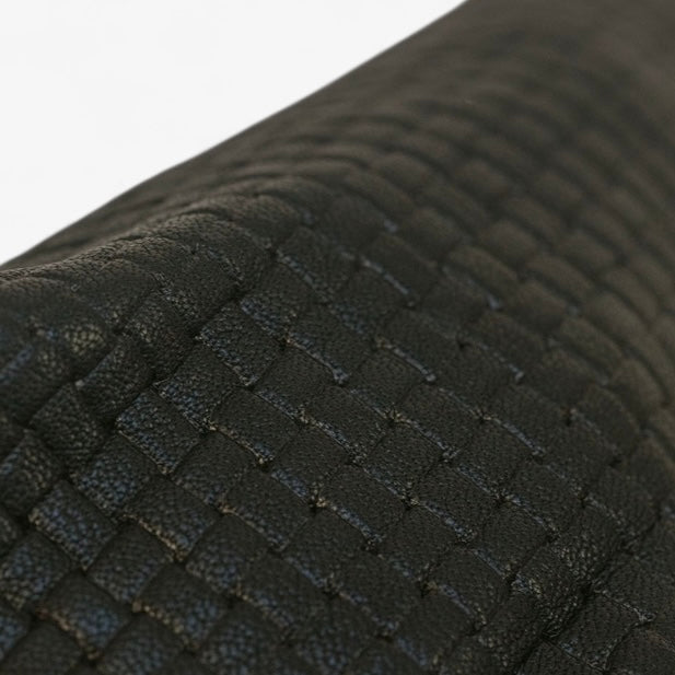 Baby Blair-East West Shoulder Bag, Black Woven Leather