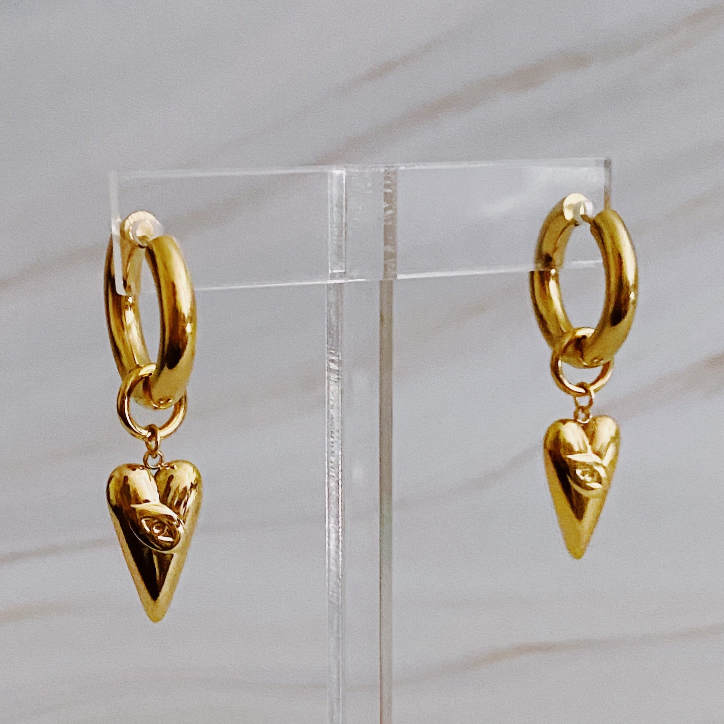 Heart Eye Drop Hoops