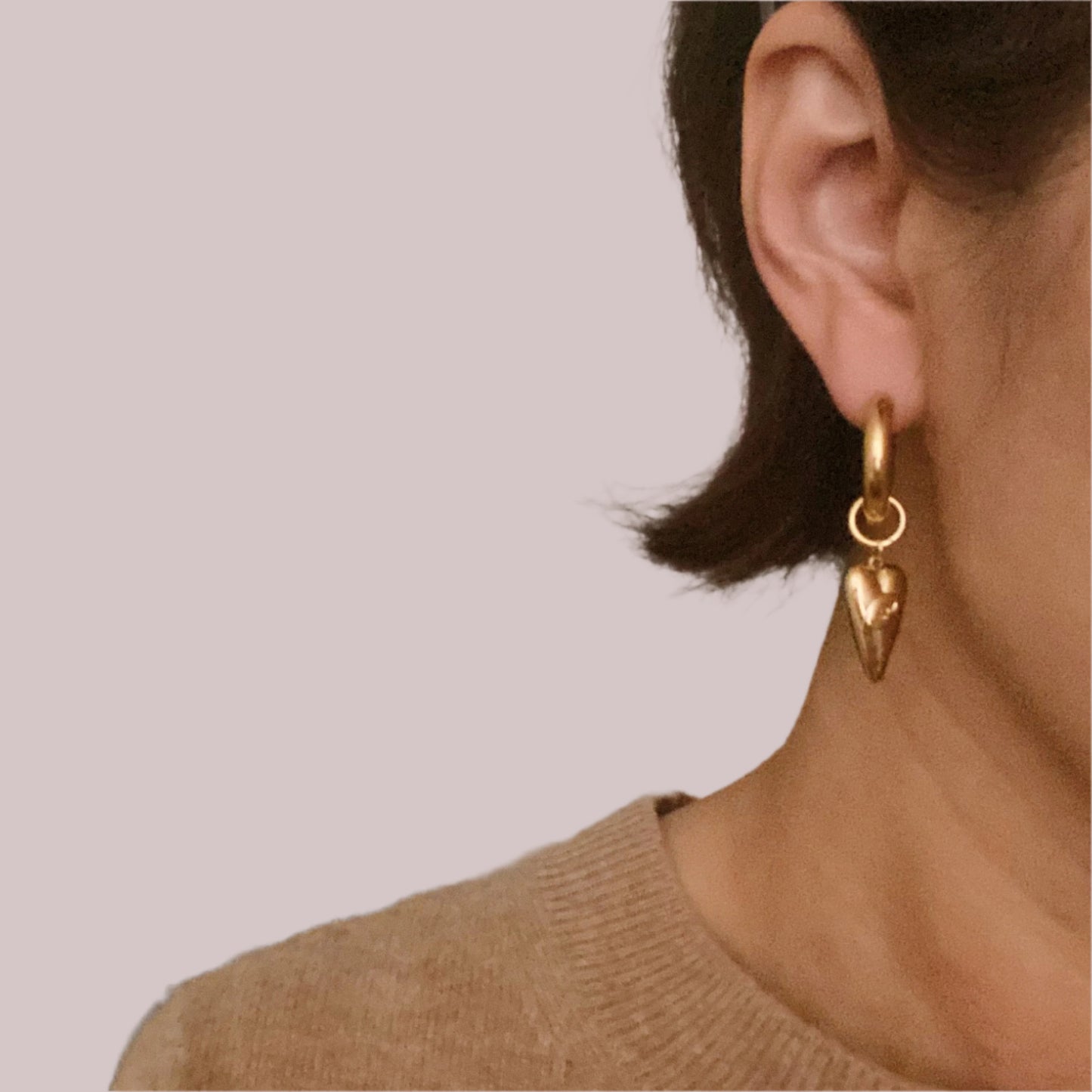 Heart Eye Drop Hoops