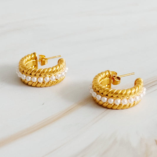 My Lady Pearl Hoops