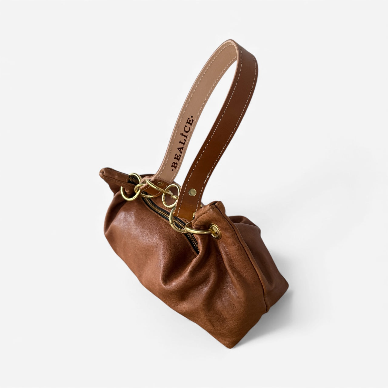 Blair-East West Shoulder Bag, Brown Leather
