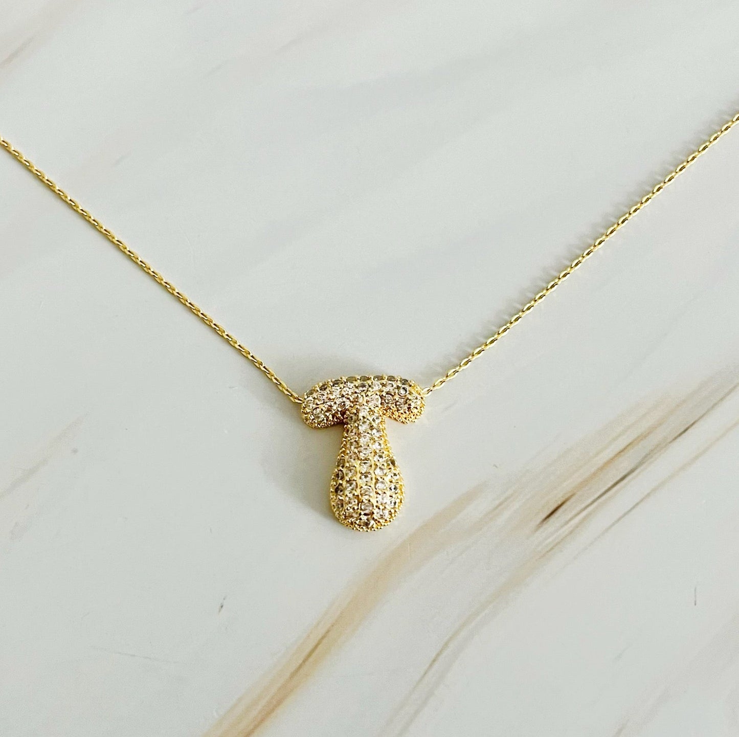 Bubble Initial Crystal Pendant