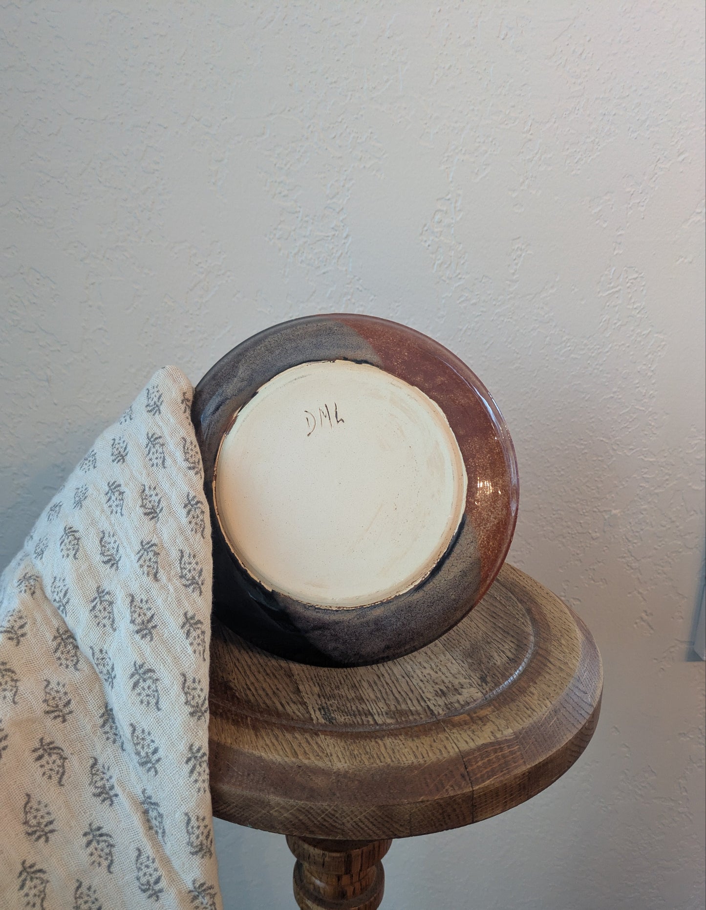 Fused Ceramic Orange & Black Dip Plate